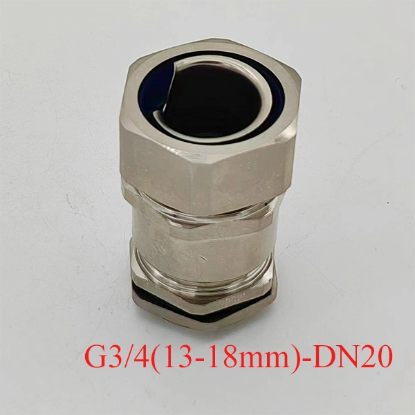 Lockable Cable Gland for Metal Flexible Conduit Pg21-DN20 Brass Nickel Plated