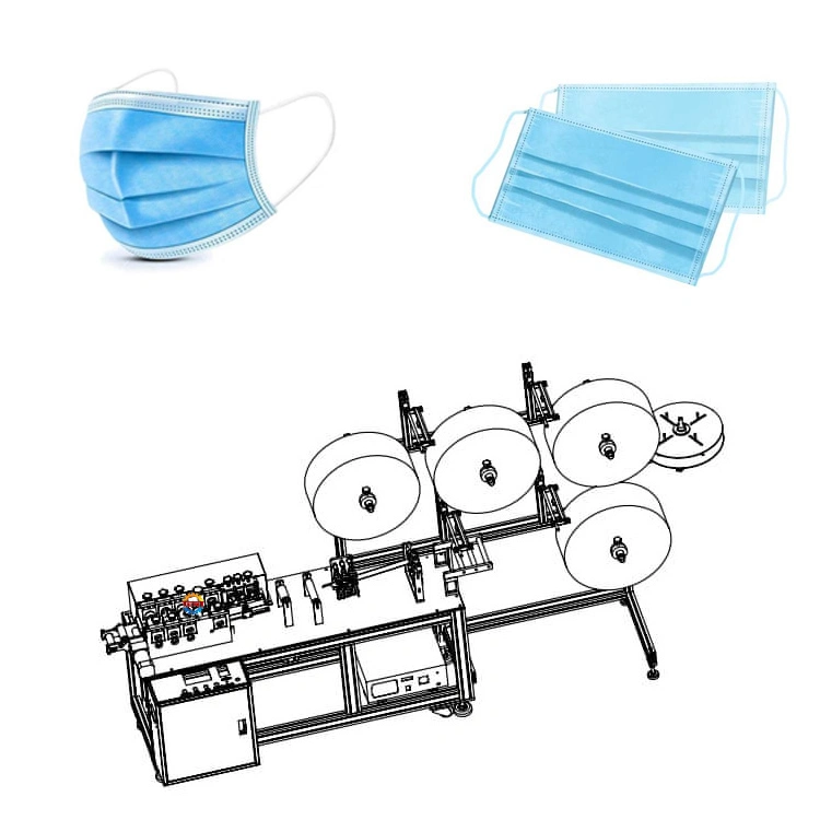 Automatic Nonwoven Médico Cirúrgica descartáveis Equipamentos Máscara facial