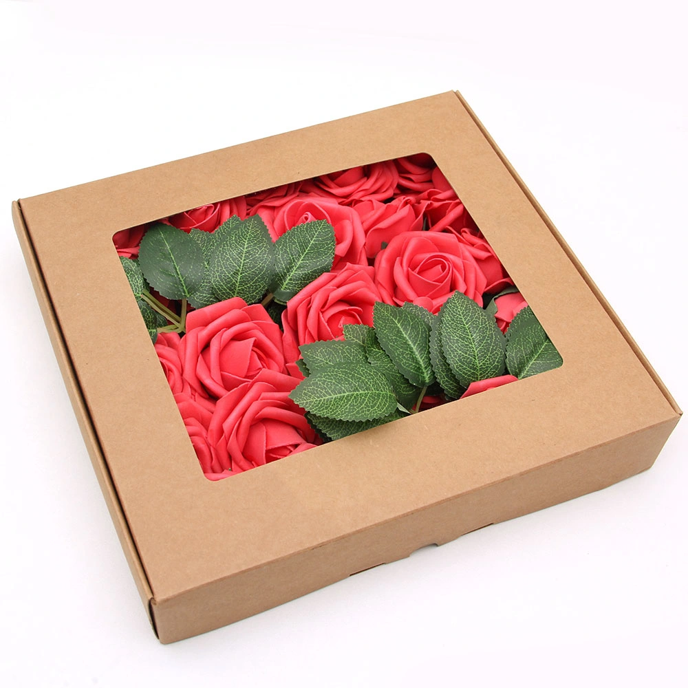 Valentine's Day Gift Rose with Box Wedding Centerpieces Table Decorations China Wholesale/Supplier Artificial Foam Rose Flower