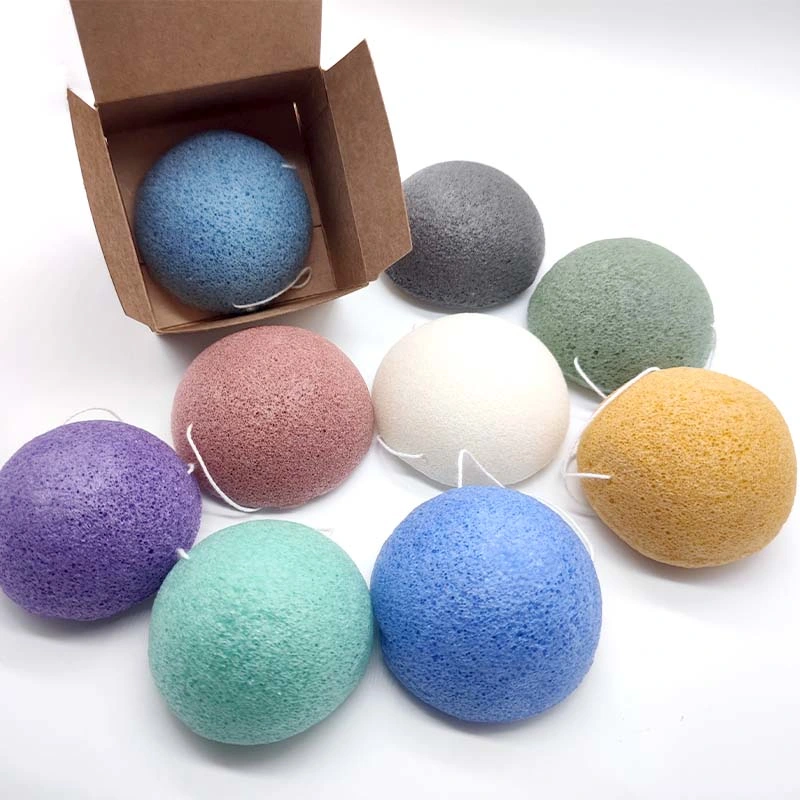 Wholesale/Supplier Konjac Facial Sponge Natural Activated Bamboo Charcoal Skin Care Face Wash Exfoliating Sensitive Puff Body Bath Cleaning Konjac Sponge