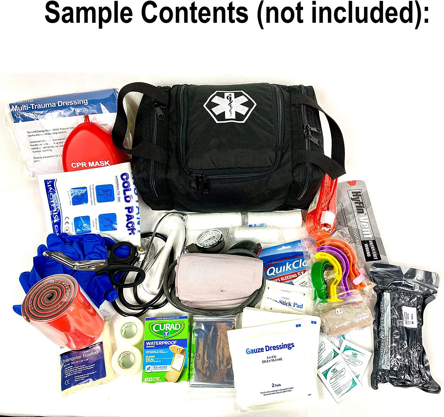 EMS First Responder Trauma Essentials Bag Empty Medical First Aid Kit Bag Black