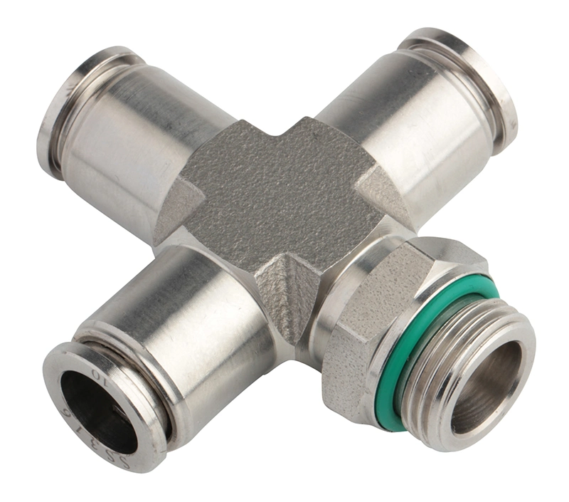 Made in China Four-Way Pneumatic Male Cross Pipe (SSPZG) SS316L Fittings