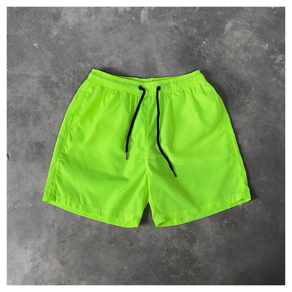 Shorts de baño multicolores para hombres en tallas grandes, de poliéster y color sólido, ideales para la playa en verano