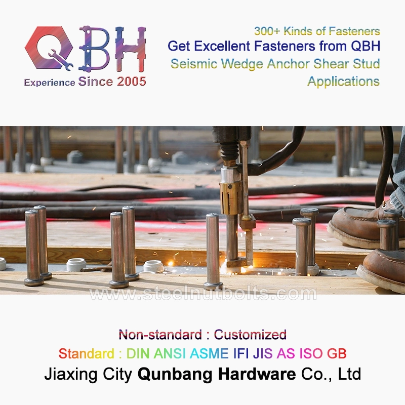 Qbh JIS ANSI ISO GB M10 to M25 Ceramic Ferrules Bridge Steamship Cargo Ship Boat Steel Works Steel-Works Roof Housetop Shear Stud Concrete Seismic Wedge Anchor