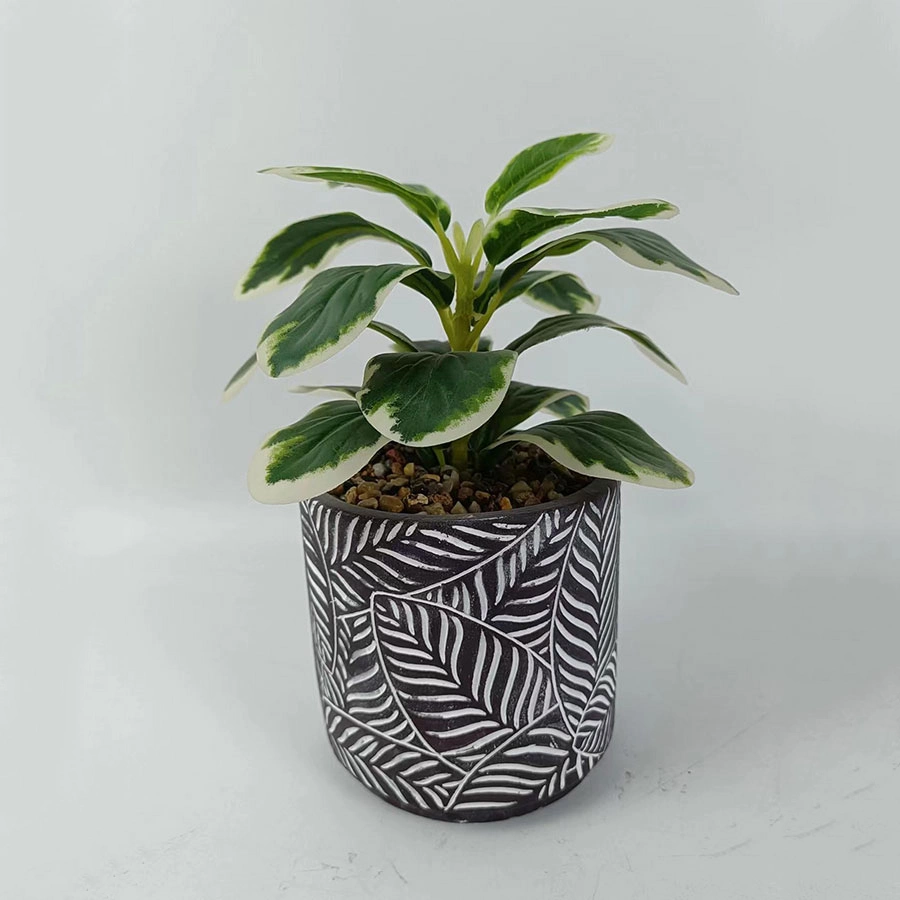 Customized Geometric Pattern Round Terracotta Garden Decorative Pots Planter Pot Cement Flowerpot