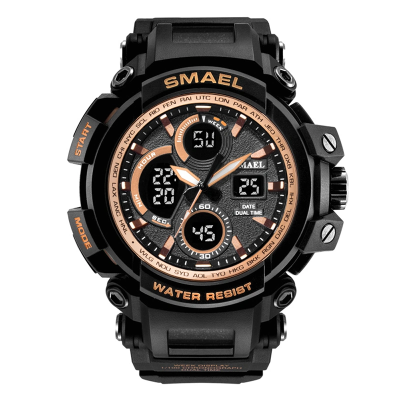 Sports Watches Dual Display Analog Digital LED Electronic Reloj Wristwatches Waterproof Watch