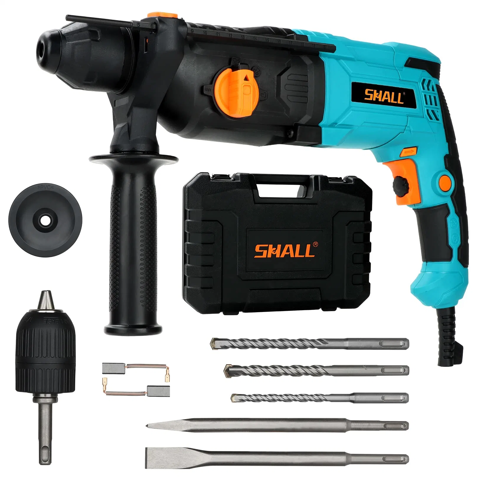 1 Zoll SDS Plus Heavy Duty Bohrhammer, 7,5 AMP Abbruchhammer, ein Knopf 4 Funktionen mit Geschwindigkeitseinstellung