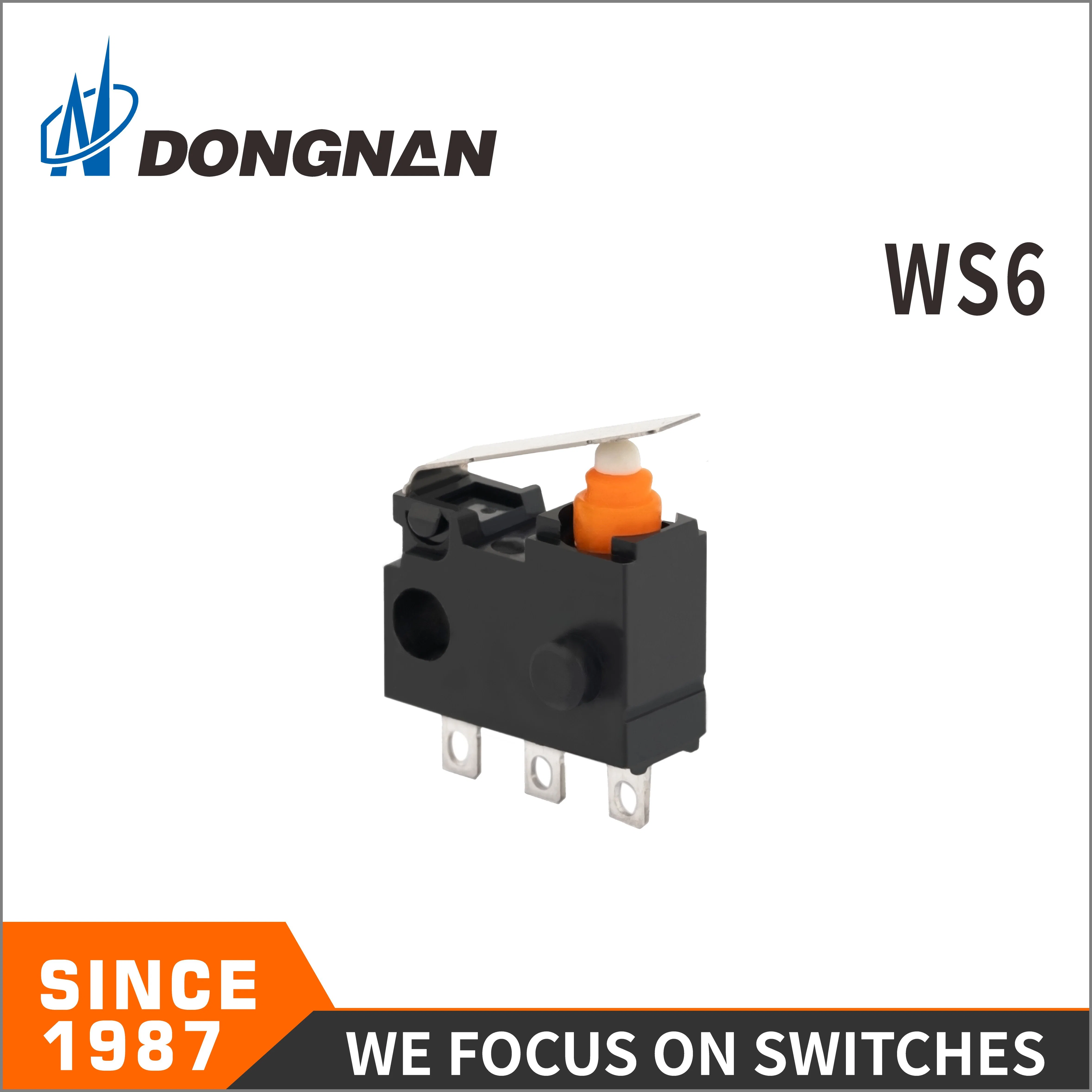 Small Size Ws6 Dustproof and Waterproof Micro Switch for Automobile