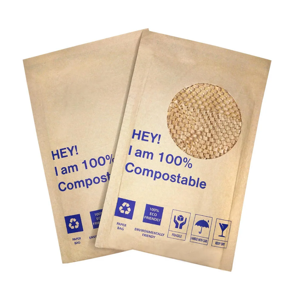Recyclable Self Seal Brown Mini Craft Mailer Packaging Small Packaging Bag Mailing Honeycomb Kraft Paper Padded Envelopes