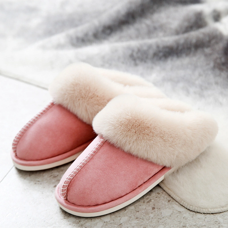 Wholesale Custom Warm Plush Furry Home Slippers Indoor Lovers Couple Youth Cotton Women Home Slippers Shoes