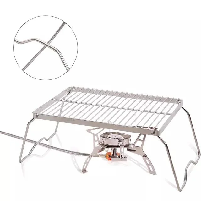 Muelle de OEM horno portátil de la fábrica de personalización de Rack Barbacoa Piscina DE ACERO INOXIDABLE Barbacoa Grill Plegable de Alta Calidad