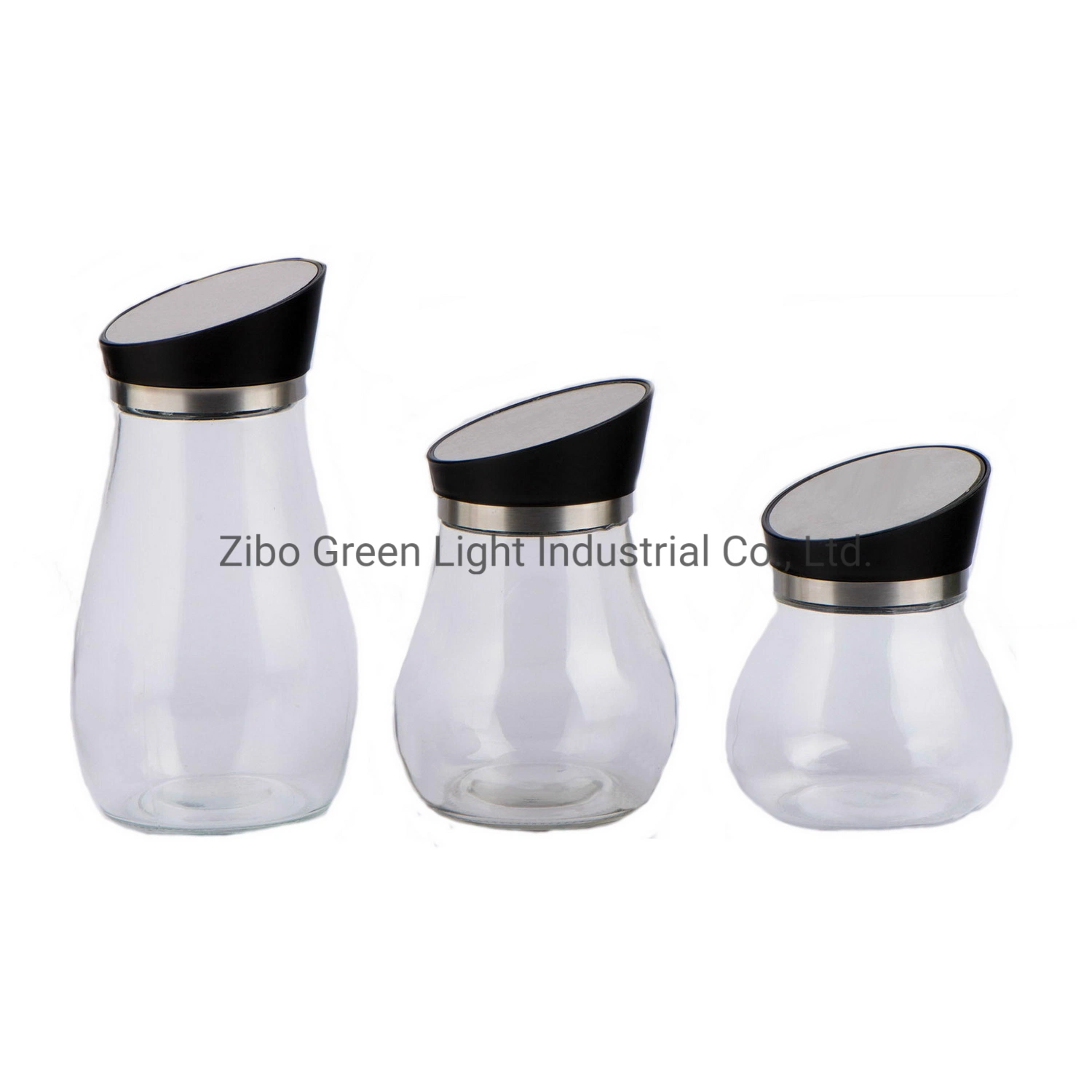 Belly Shape Glass Storage Jar for Coffee Sugar Tea with Plastic Screw Lid