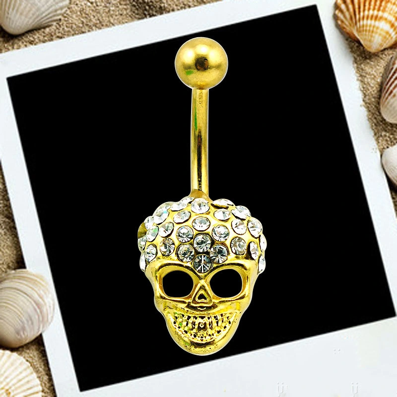 Creative Personality Skull and Bones Set Auger Belly Rings