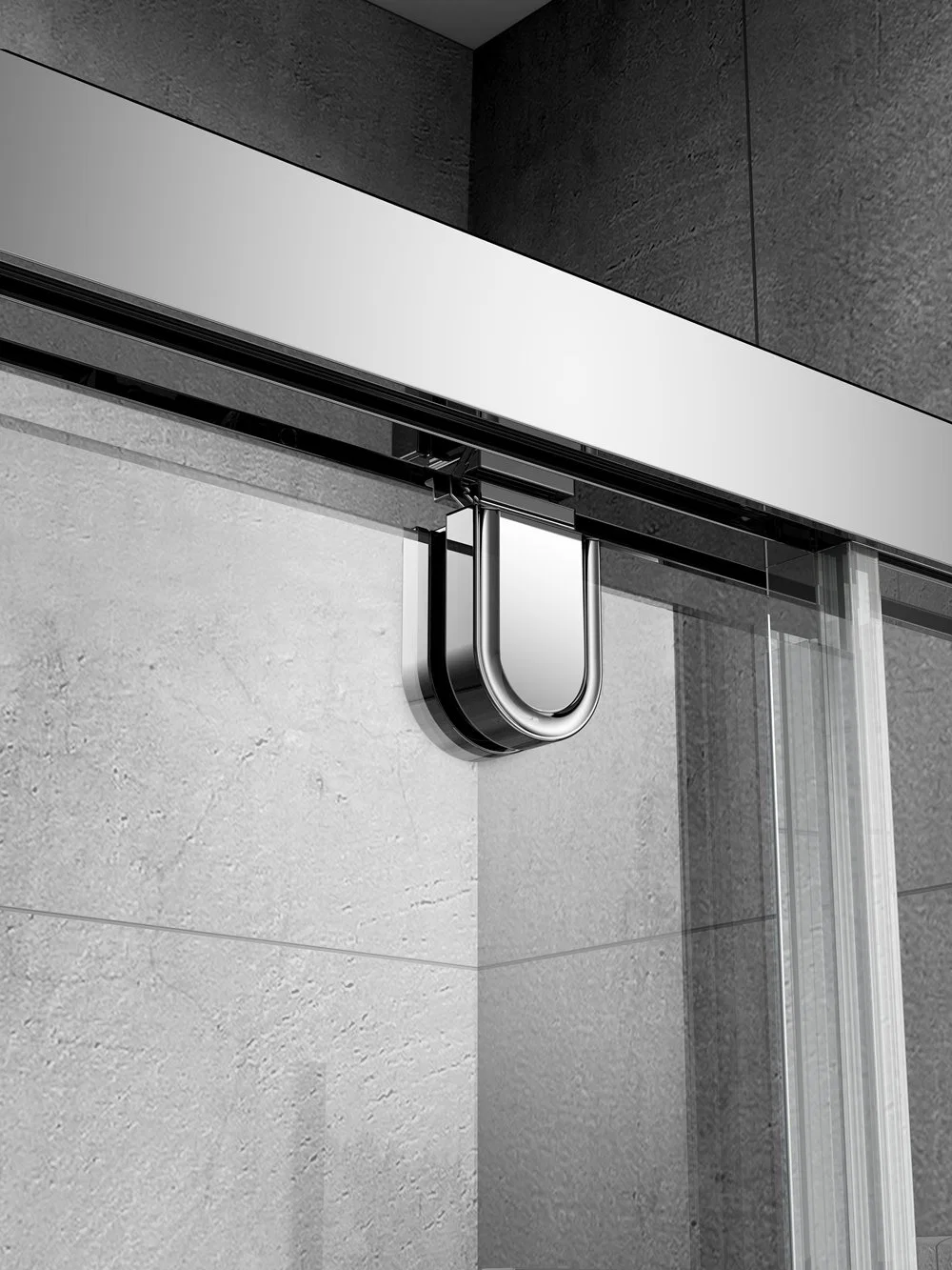 Shower Enclosure Polished-Chrome Sliding Glass Shower Door 8mm Reversible Glass Corner Bathroom