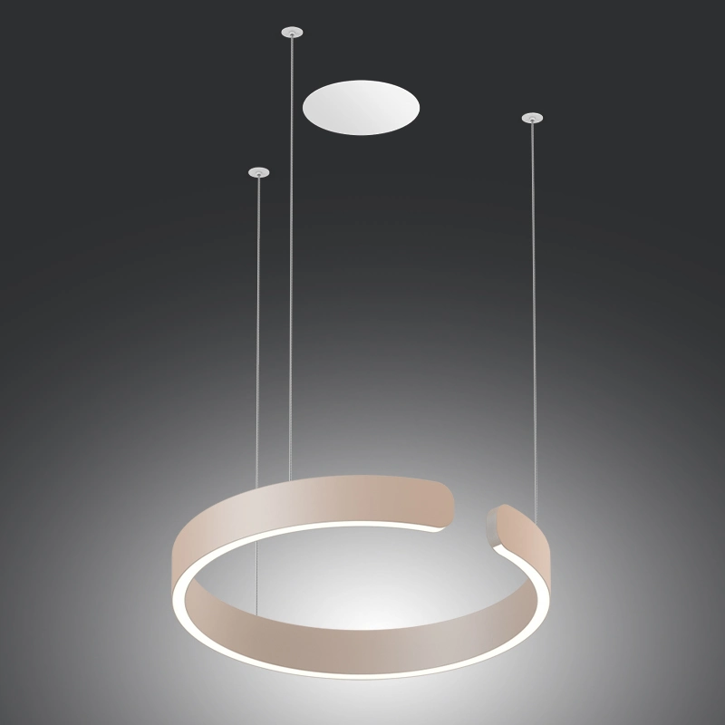 Lustre LED en forme de cercle avec plumes suspendues, design moderne pour la décoration intérieure