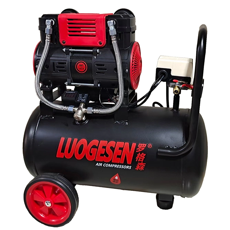 Vis industrielle rotative portable haute pression sans huile May NEN Khi Huile sans climatiseur Max pour voiture d'occasion Mini Single Movable Pompe du compresseur d'air à piston à faible bruit