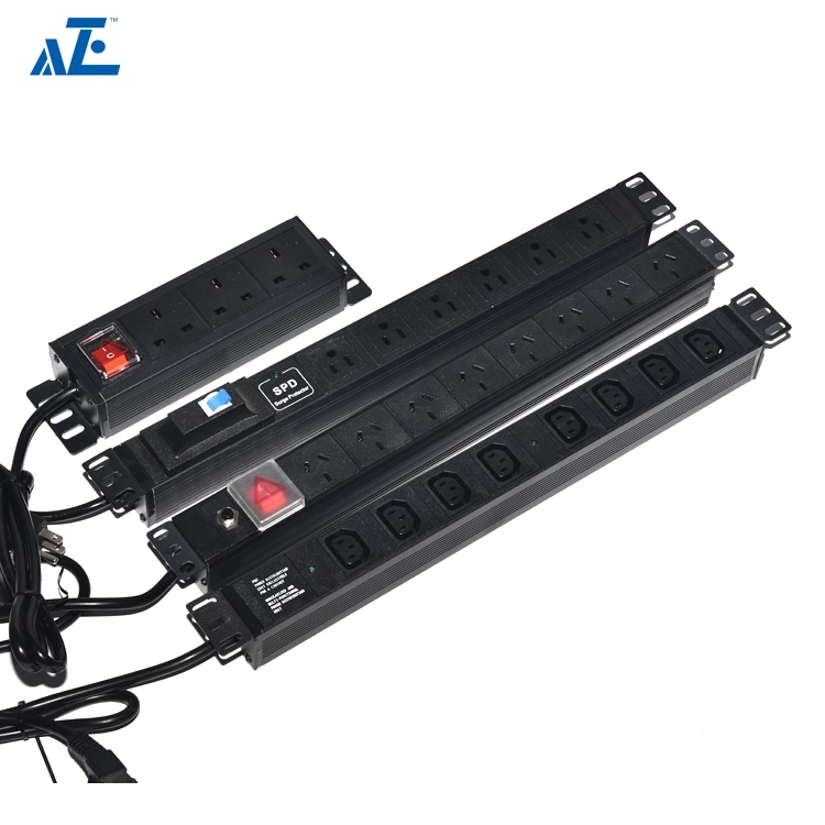 1u Rack Mount 6 Ways Italy PDU with 1p Circuit Breaker