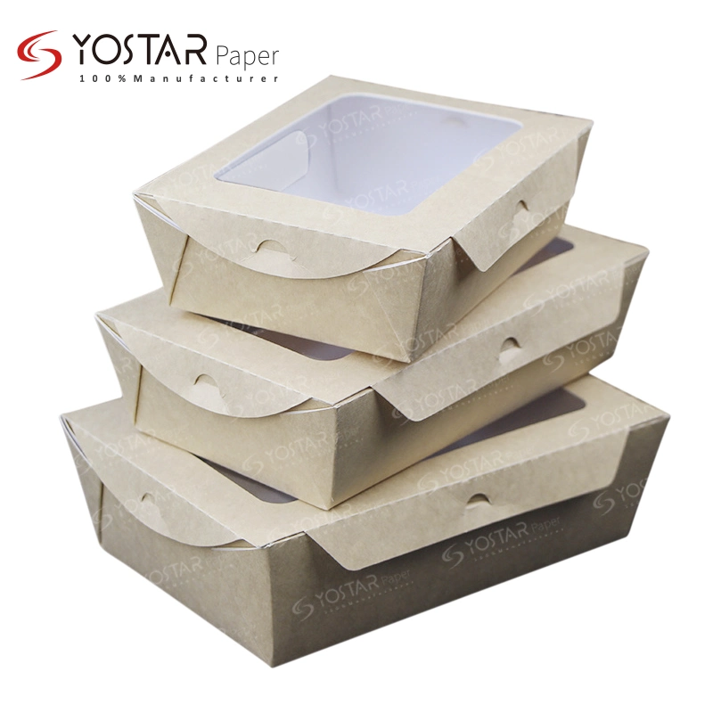 Disposable Food Cardboard Paper Packaging Sushi Cake Box with PE Window