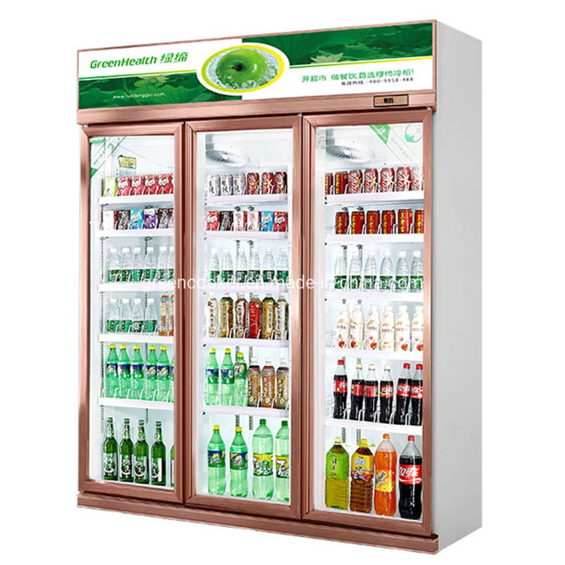 High quality/High cost performance  Supermarket Display Refrigerator Beverage Upright Display Cooler Cold Drink Showcase