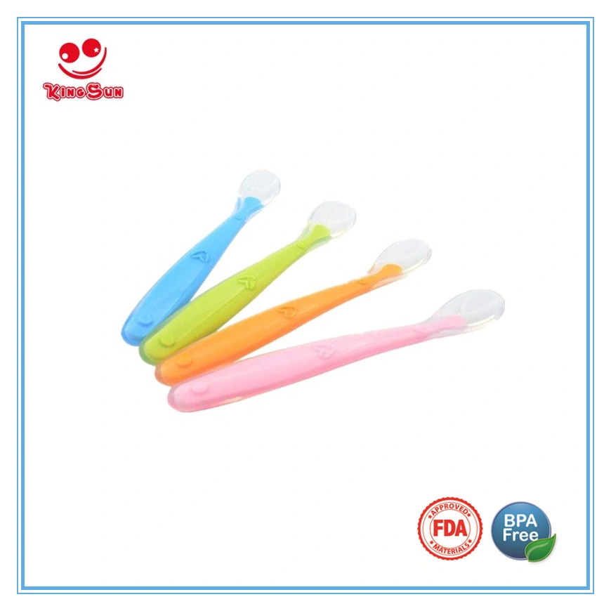 High quality/High cost performance  Cutlery Silicone Spoons for Baby Feeding Dinner Set