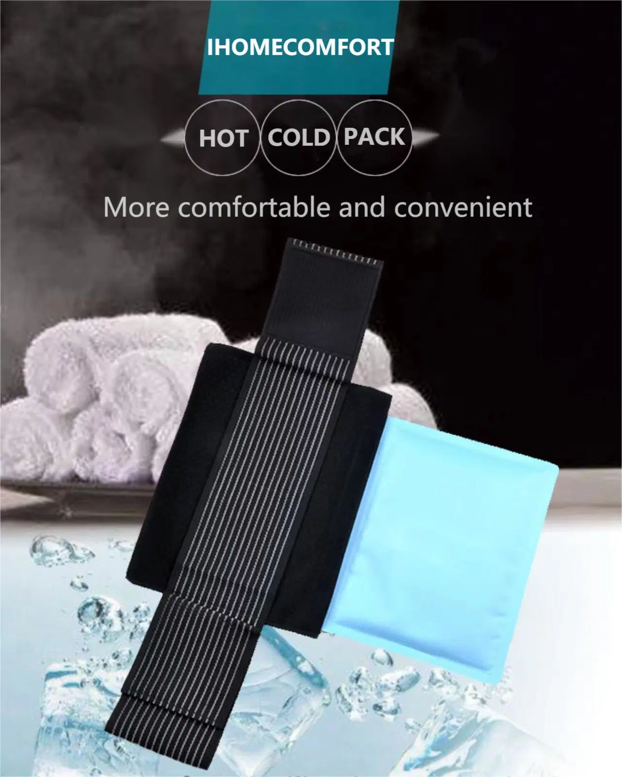 Knee Ice Pack Wrap Cold Hot Gel Pack Compression Brace Heat Support Strap for Arthritis Pain Athletic Injury