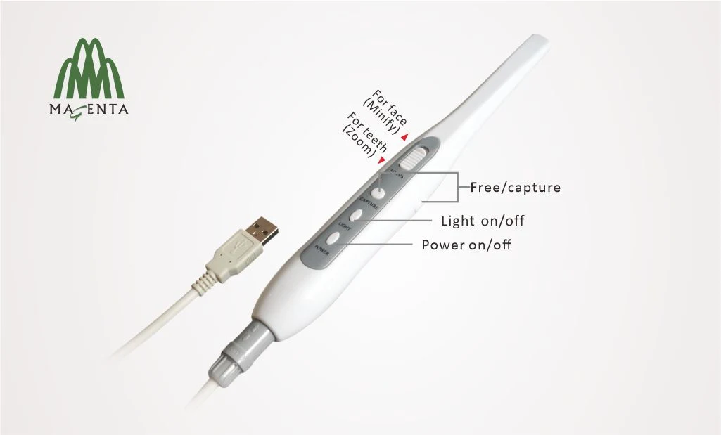 Centrando la longitud focal ajustable con cable USB Cámara Intraoral