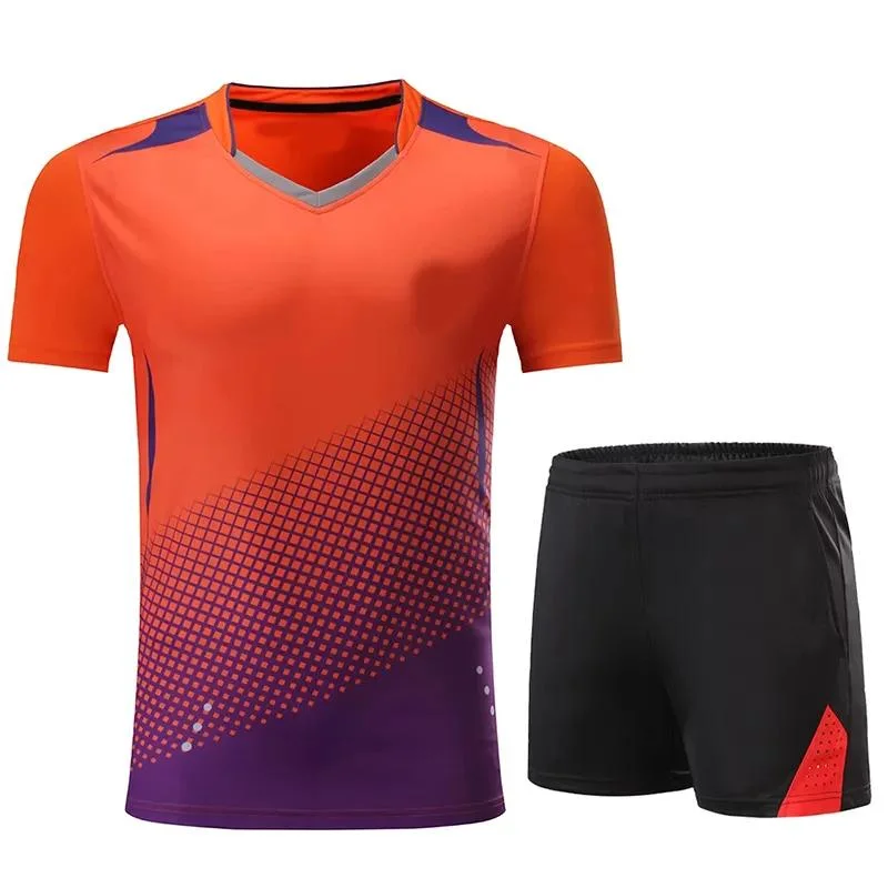 Seca rápidamente nuevos popular mercado de desgaste del deporte de tenis Badminton T-Shirt Deportes cortometrajes mujeres/hombres camiseta de tenis de mesa