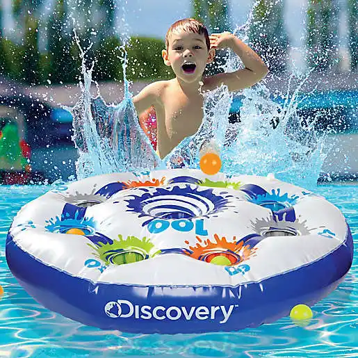 Inflatable Target Toss Floating Pool Game with 10 Balls and Tether Rope