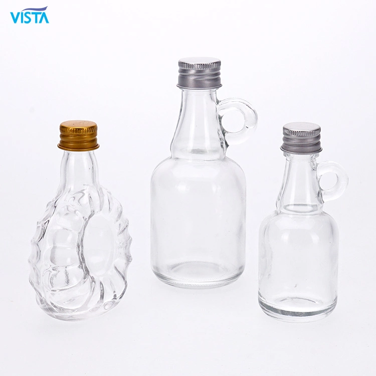 Vista Ready Mold 50ml Mini Liquor Vodka Gin Rum Brandy Glass Bottle with Screw Top