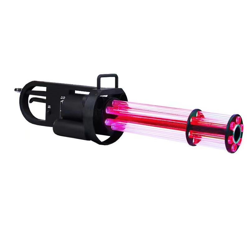 Special Effect 4X3w LED RGB Gatling Manual Handheld DJ CO2 Air Column Gun with 3m Hose