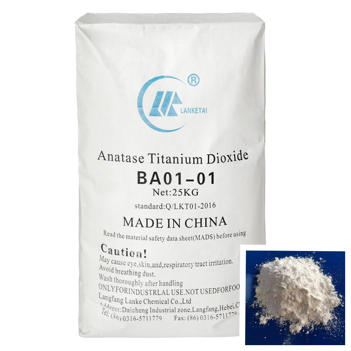 Prix de gros de grade de rutile/Grade Dioxyde de titane anatase (BA01-01) Pigment Dye les produits chimiques