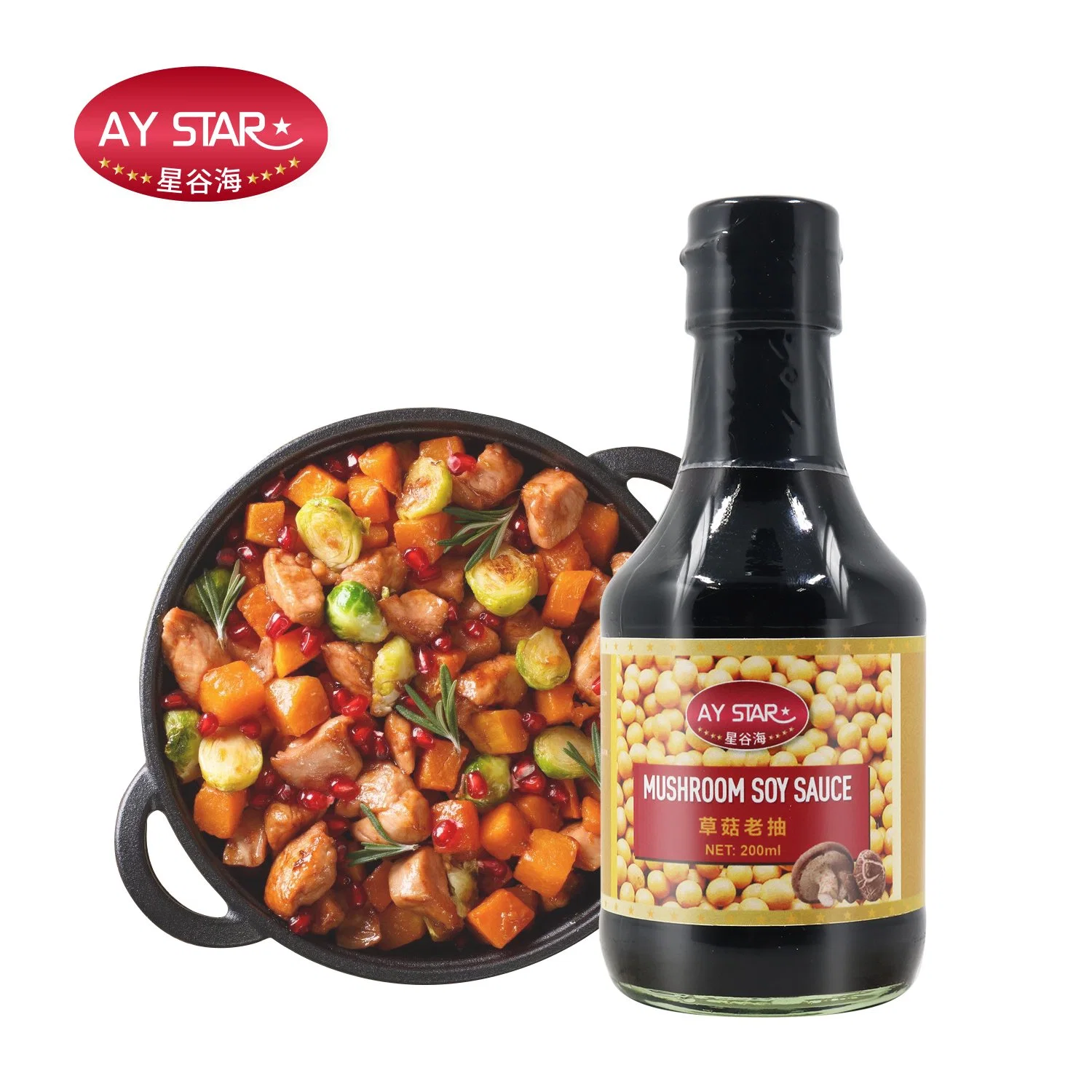 Amostra gratuita Halal OEM Brand Bulk Mushroom Dark Soy Sauce Pó