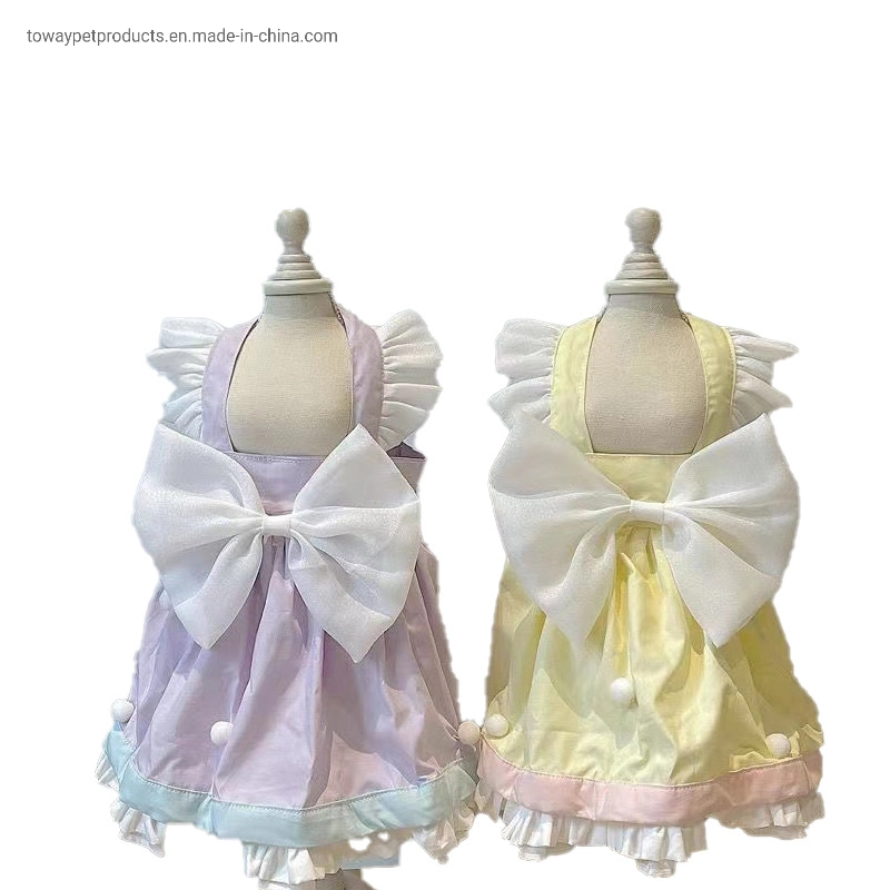 Design Elegante saia Bowknot Pet Pup roupas vestido de cães