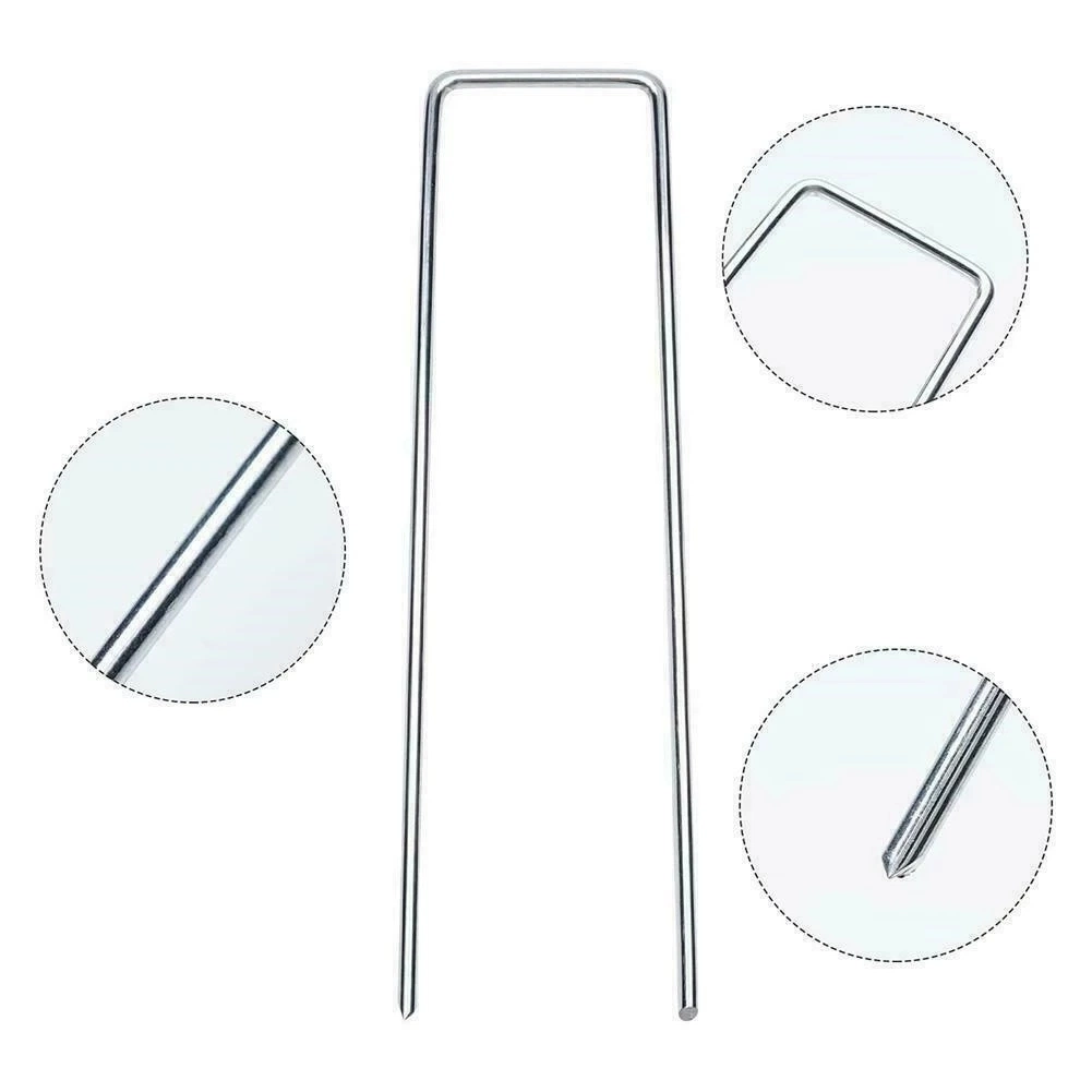 10/15/20cm longueur Mulch Nail résistant à la taille tissu meulé en U Nail Pelouse pour ongles de jardinage pour la fixation de sols en maille de tissu de Weed