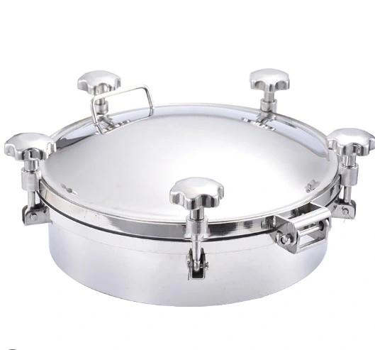 Sanitary Hygienic Stainless Steel SS304 Pressure Circular Round Manway Manhole Cover