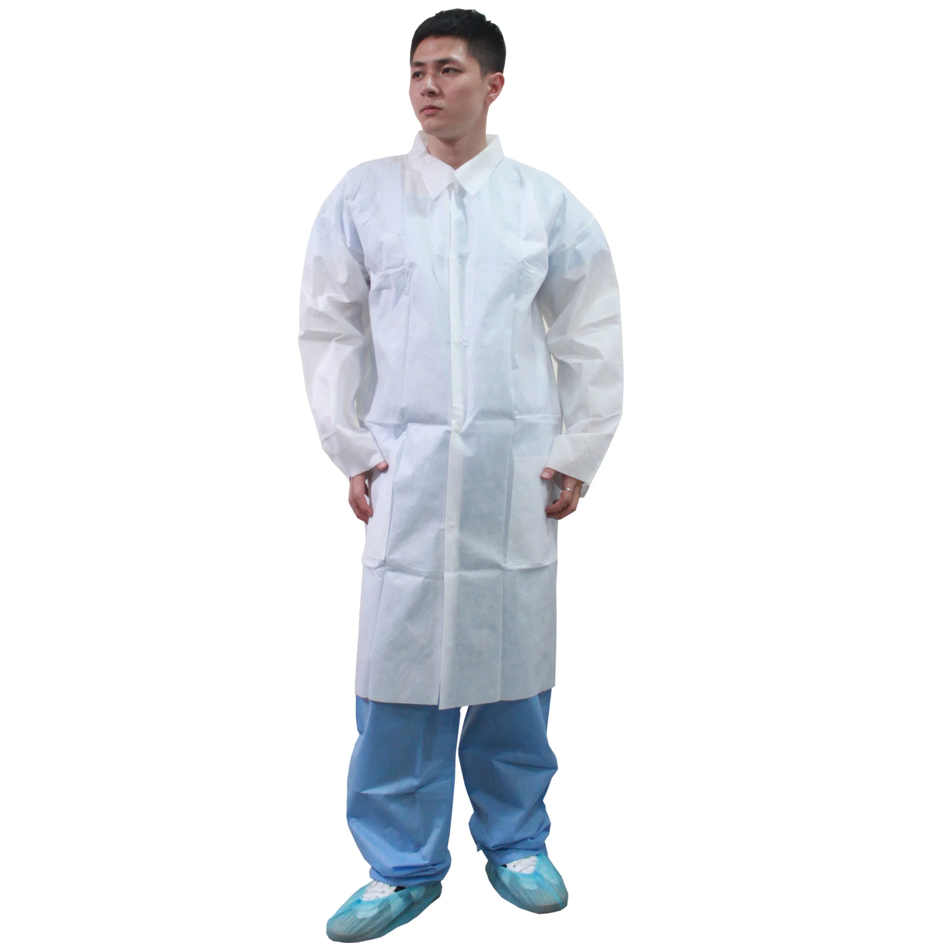 Other Medical Consumables Non Woven Disposable Hospital Visitor Coat Lab Coat