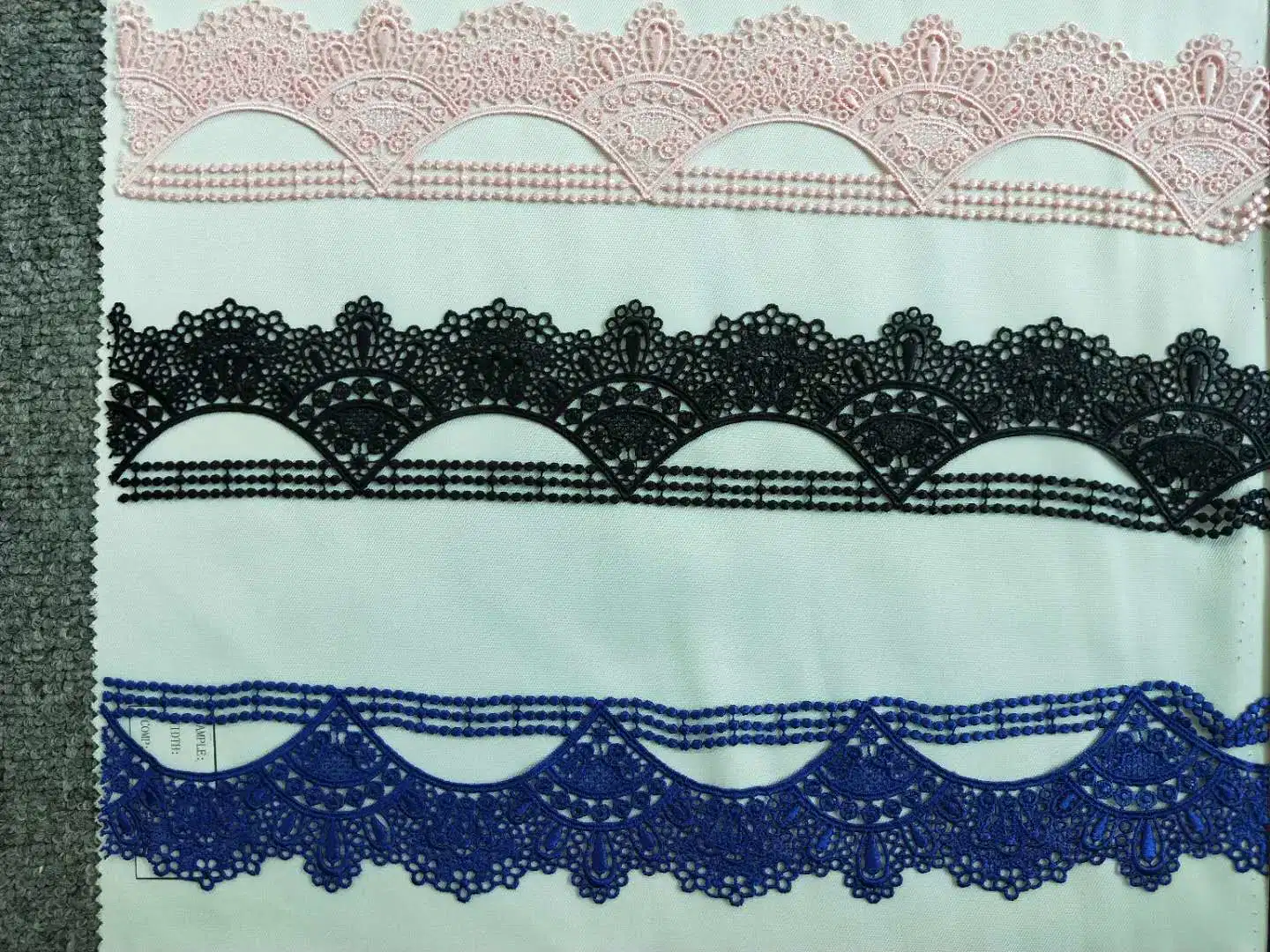 Textiles bordados de encaje de algodón vestido de encaje Collar de la cinta de tela telas de ropa interior ropa para damas Accesorios