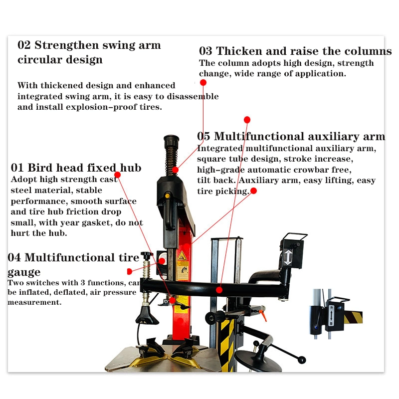 Fostar beligerantes OEM Eagle 509 Máquina de desmontaje y montaje de neumáticos, Compatible con los tamaños de neumáticos