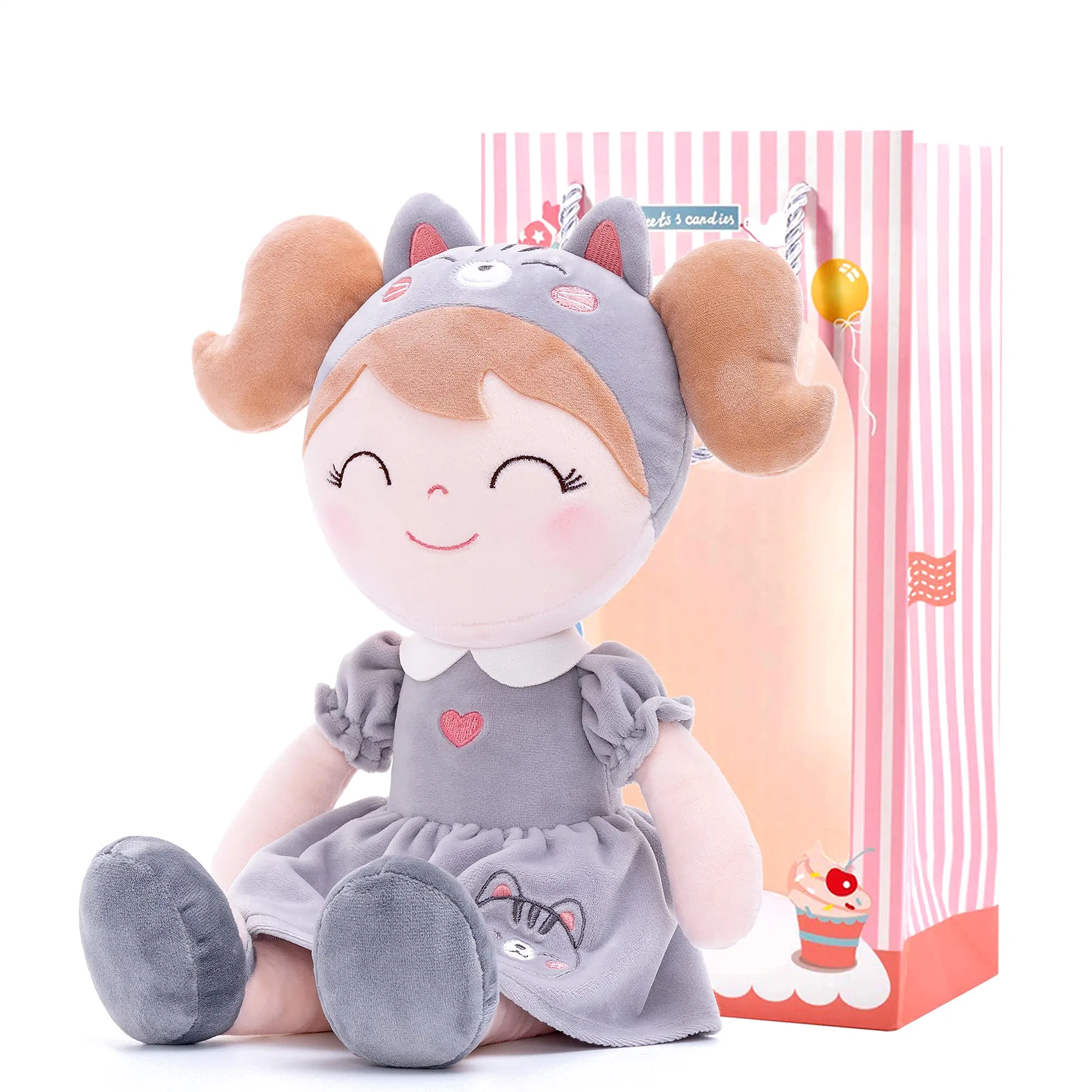 OEM ODM Soft Baby Dolls Stuffed Plush Toy Rag Girl Doll Mu100349 with CE En71 Gcc