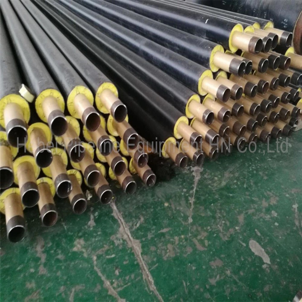 En 253 Standard Straight Preinsulated Pipe Thermal Pipe Fiberglass Insulated Steel Pipe for Chilled Water