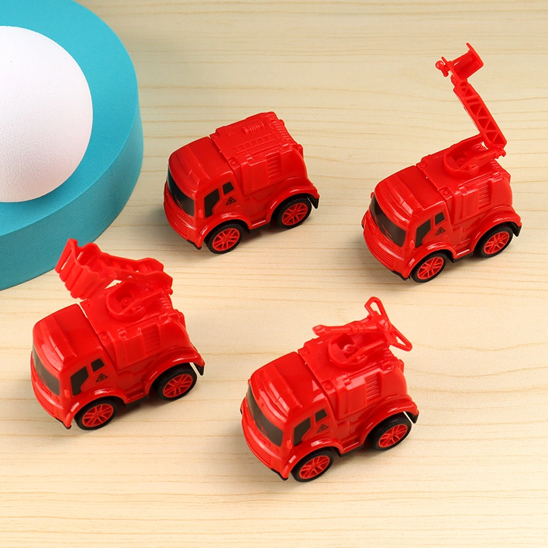 Promotional Gift Small Plastic Toy Fire Truck for Capsule Toy