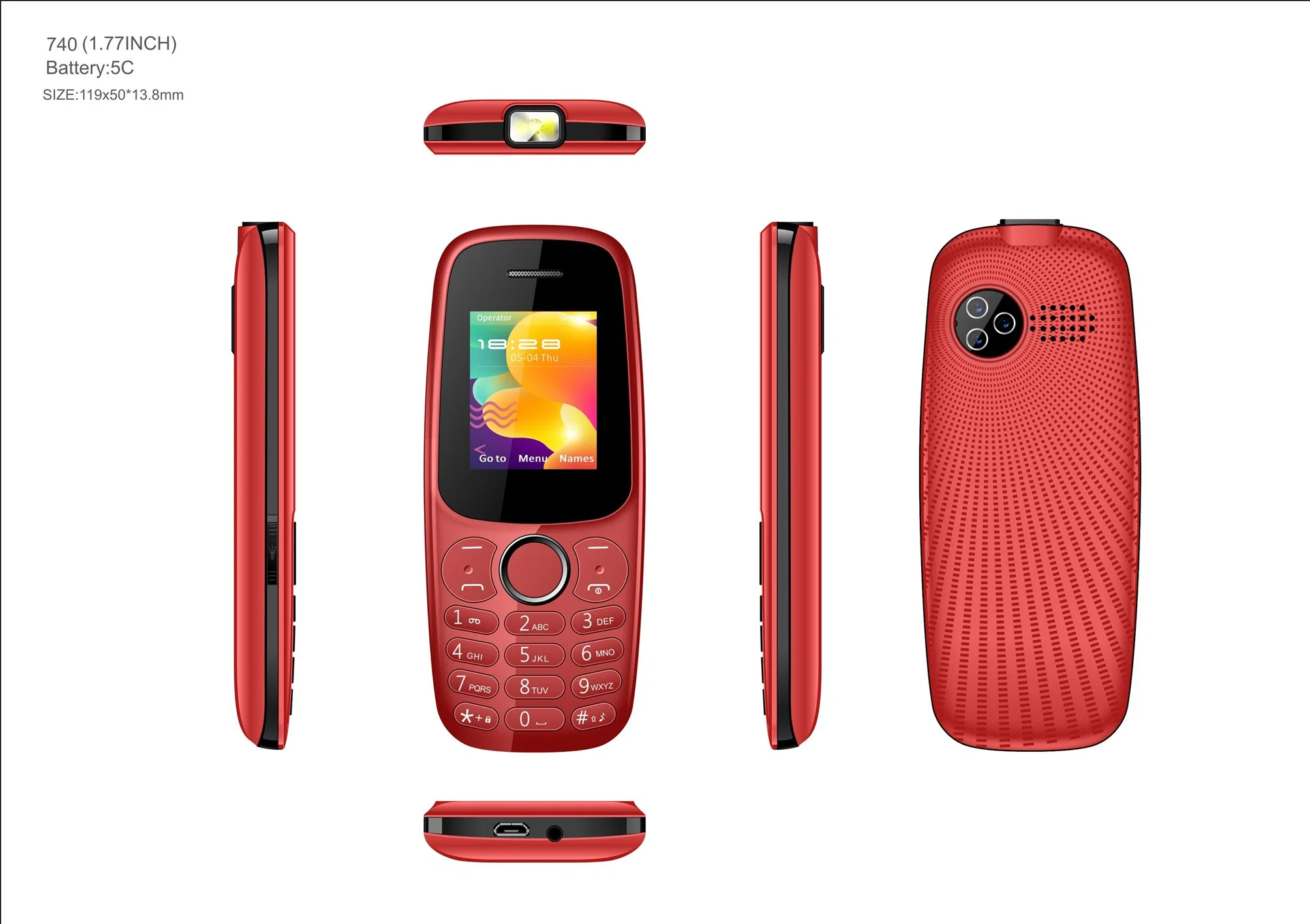 500mAh Battery 3G Feature Senior Phone Big Keypad Mobile Phone Sos Emergency