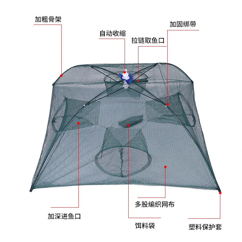 Rectangle Folding Saltwater Crayfish Cage Trap Crab Net Fishing Net Trap