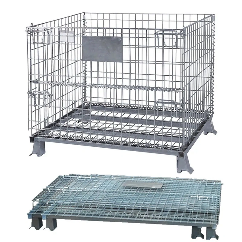 Hot Sale Warehouse Galvanized Folding Wire Mesh Storage Cage Container