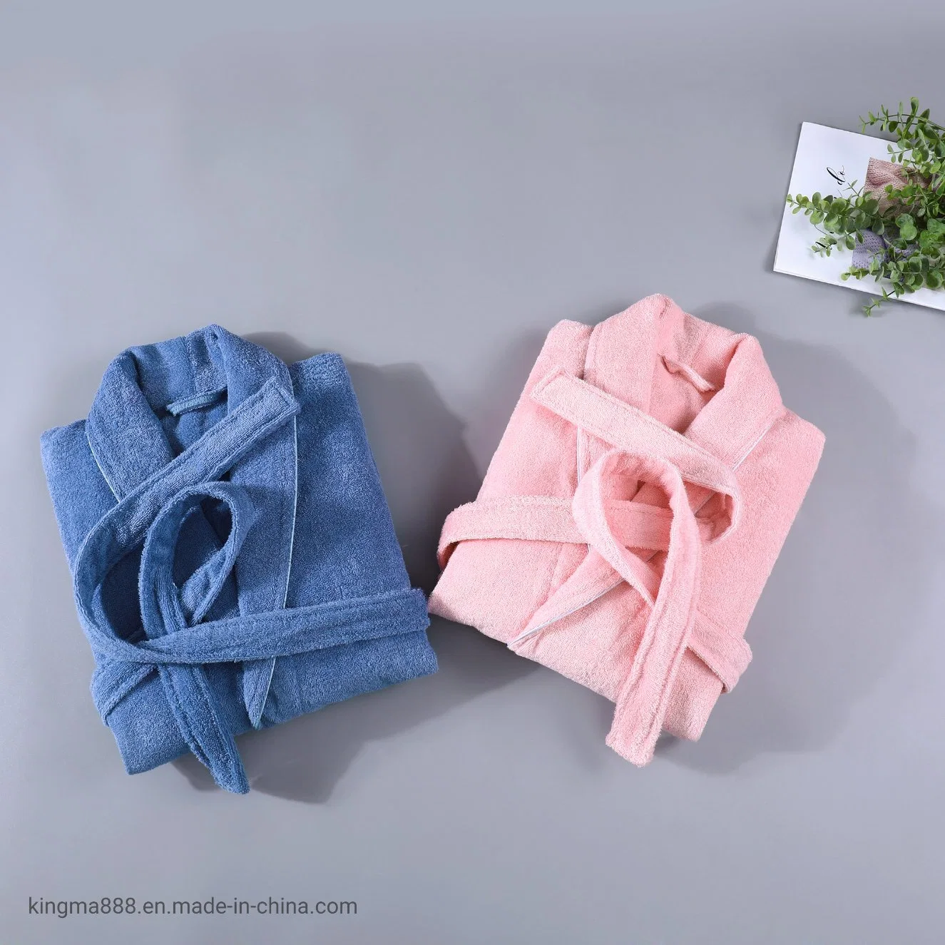 Cotton Soft Plain Pajamas Autumn and Winter Plus Size Bathrobe