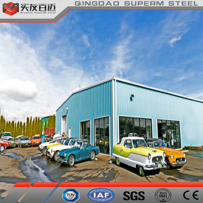 Luxus Moderne Struktur Stahl Struktur Vorgefertigte Auto Shop Building Design Warehouse 4s Auto Showroom Garage