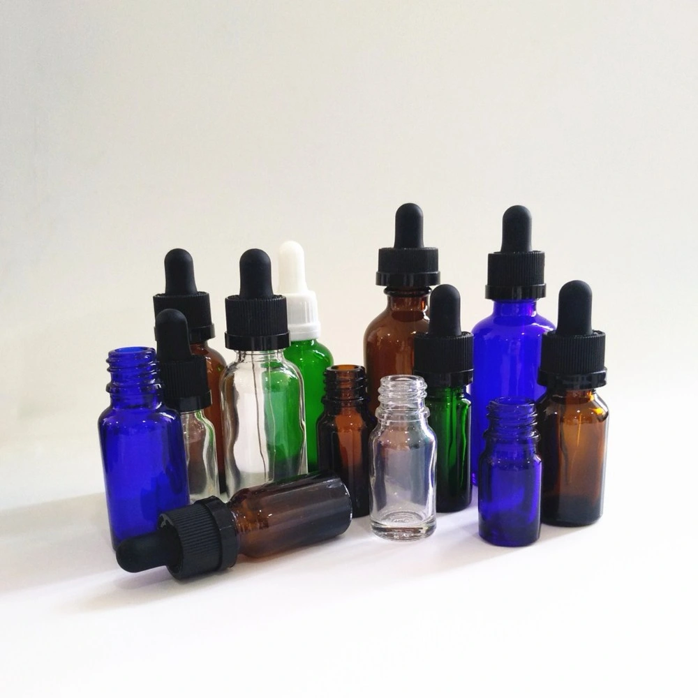 10ml 30ml 50ml 100ml bleu noir blanc orange clair compte-gouttes d'huile essentielle de cheveux Le Verre Bouteille vide avec du bambou de gros de couvercle