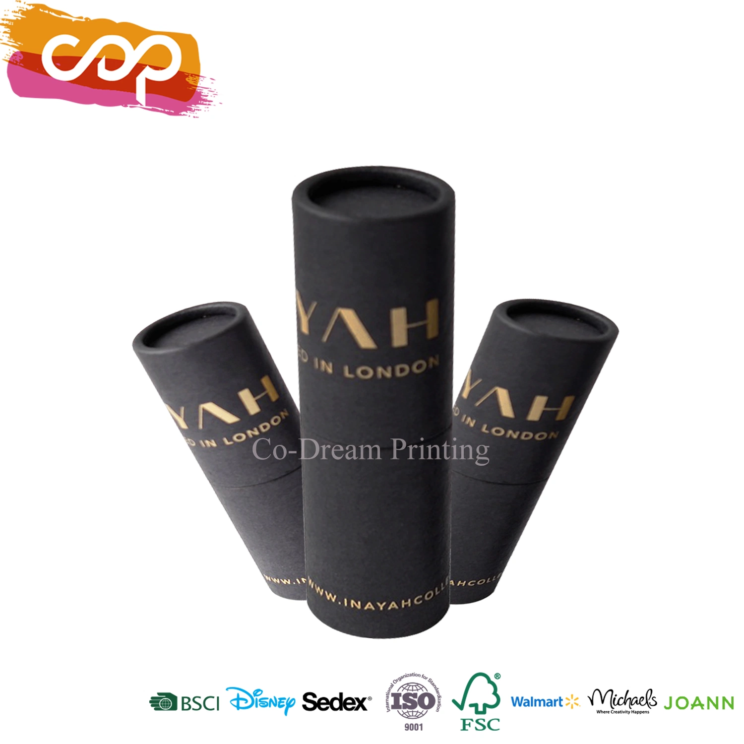 Custom Size Recycled Cylinder Cardboard Tube Packaging Round Paper Boxes