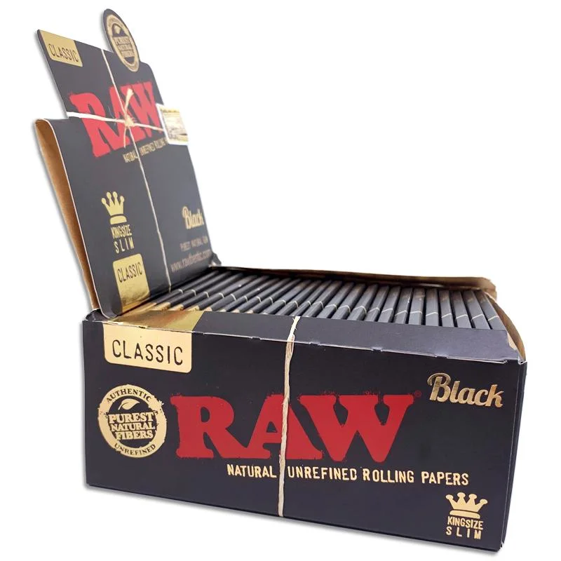 Haut de la marque de taille King personnalisé en vrac Logo imprimé en noir conseils Rolling Papers