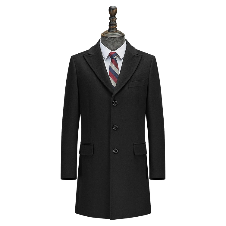 50% Wool Business Talks Men&prime; S Long Winter Coat Spot Goods Made in China